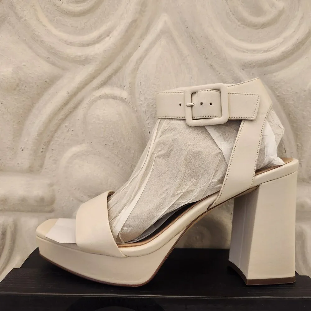 Naturalizer 27 Edit Leather Jaselle Satin Pearl Platform Sandals. NIB. Size 10.5